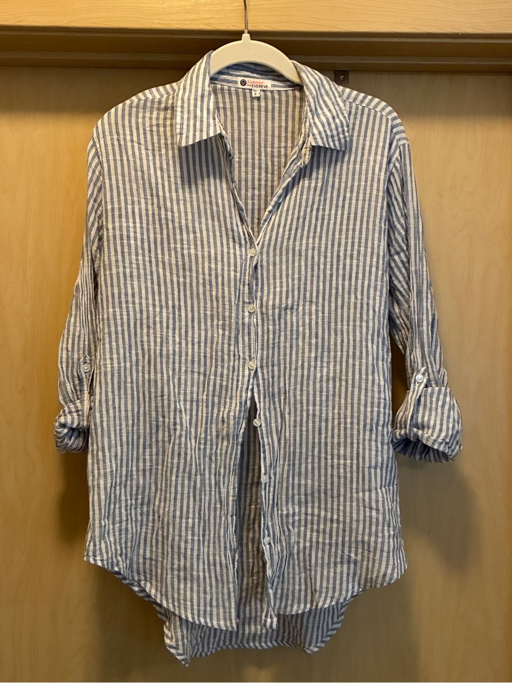 Sundry for Evereve Blue & White Striped shirt